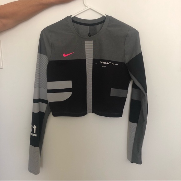 off white nike easy run top